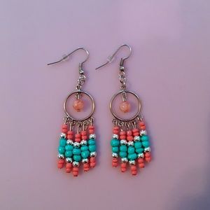 Coral Dangle Earrings
